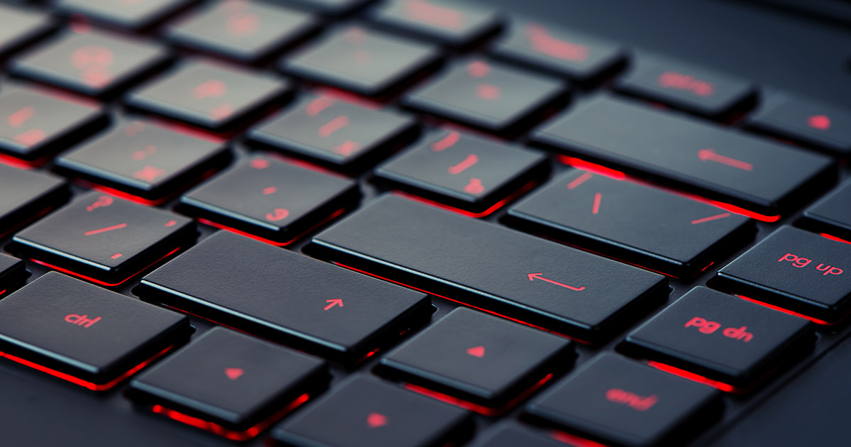 Modern red backlit keyboard