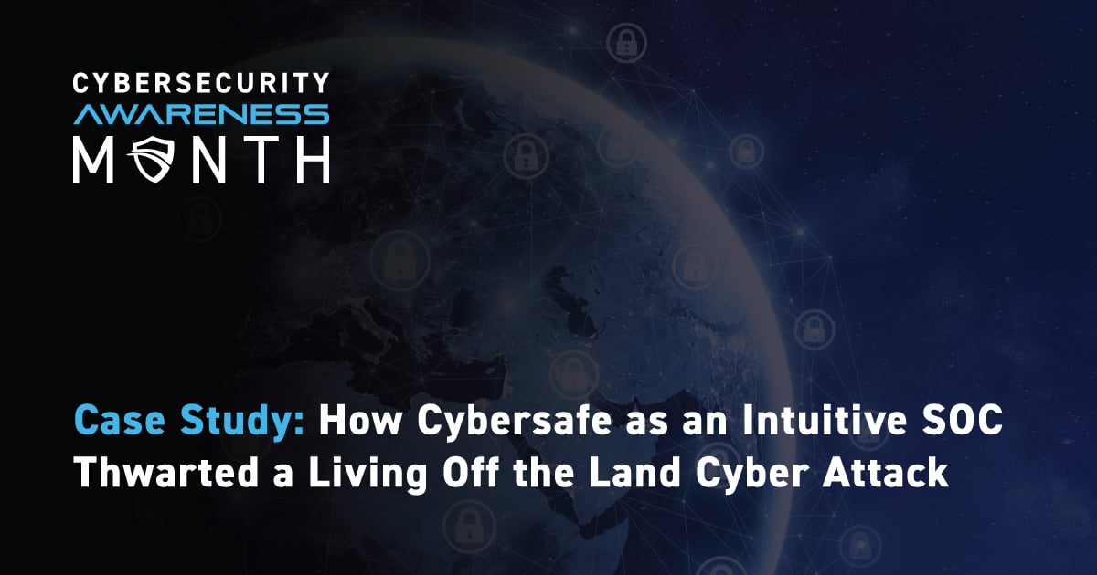 The silhouette of the earth with lock icons floating around it with a Cybersecurity Awareness Month logo and the blog title above.