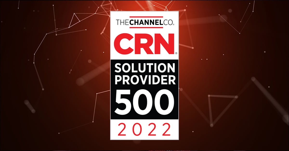 CRN SP 500 Logo in front of a black and red polygonal background