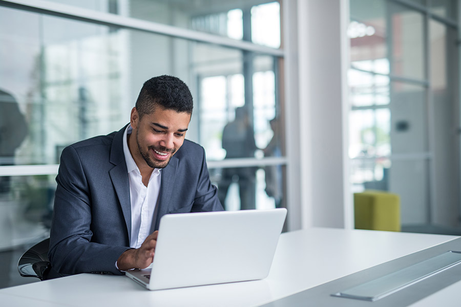 Man working on computer